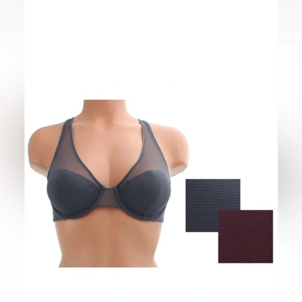 NWT Lively Mesh Bra‎ in Plum (Purple). Size 32DD, Style 42180, From Nordstrom